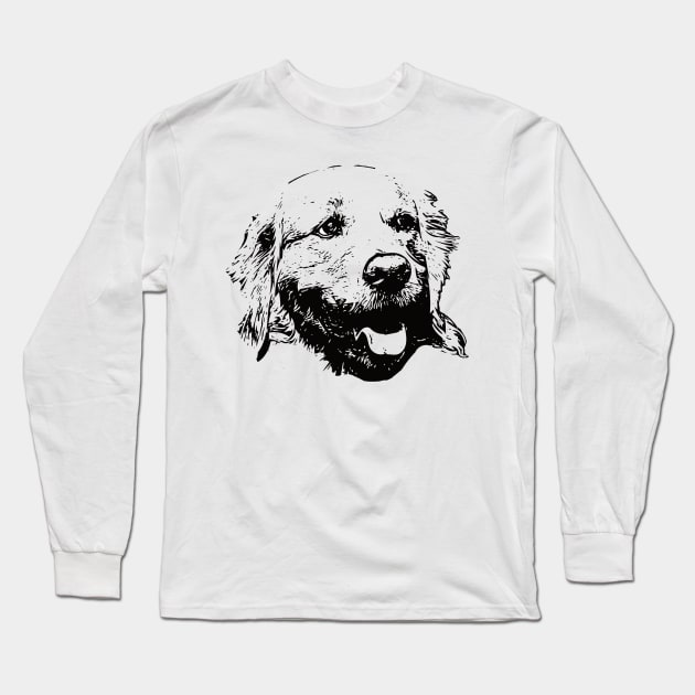 Golden Retriever Face Design - A Golden Christmas Gift Long Sleeve T-Shirt by DoggyStyles